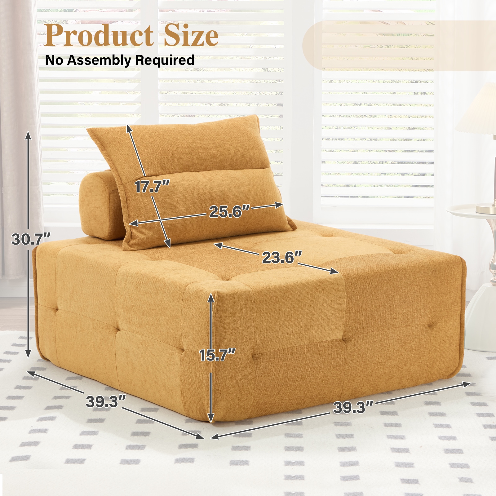 Modular Sectional Sofa With Deep Seat And Adjustable Backrest_voghion.com